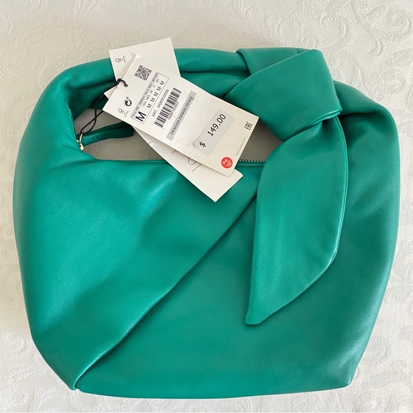 Zara blue green leather handbag - Picture 6 of 13